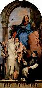 Giovanni Battista Tiepolo Madonna mit Hl. Katharina, Hl. Rosa, die das Kind halt und der hockenden Hl. Agnes oil painting